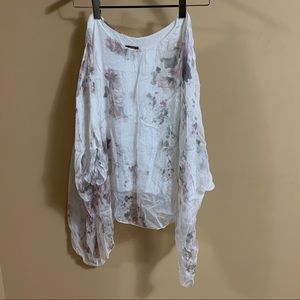 Amanti Silk Top Boat Neck Blouse , Made in Italy